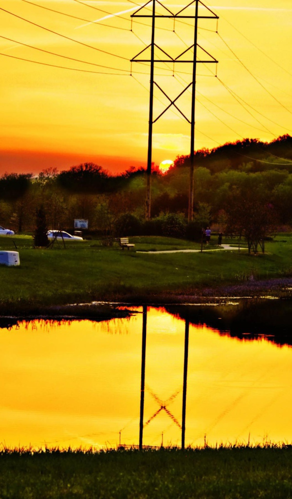 Закат в городе