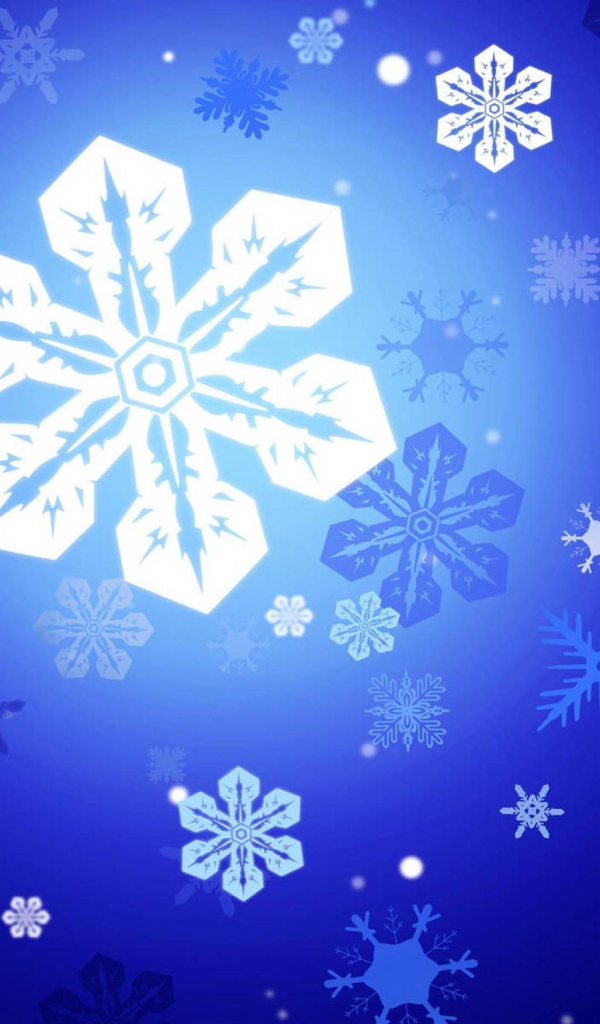Снежинки на синем фоне
