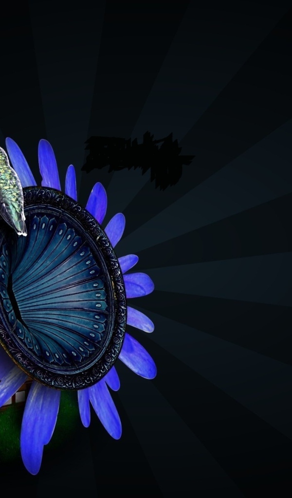 Птица на цветке