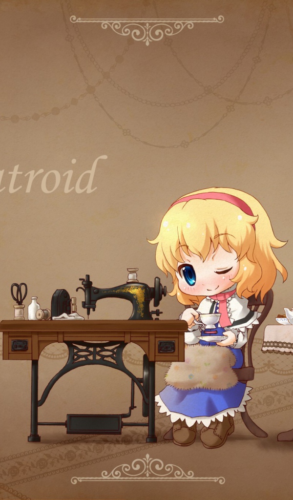 Девочка у швейной машины