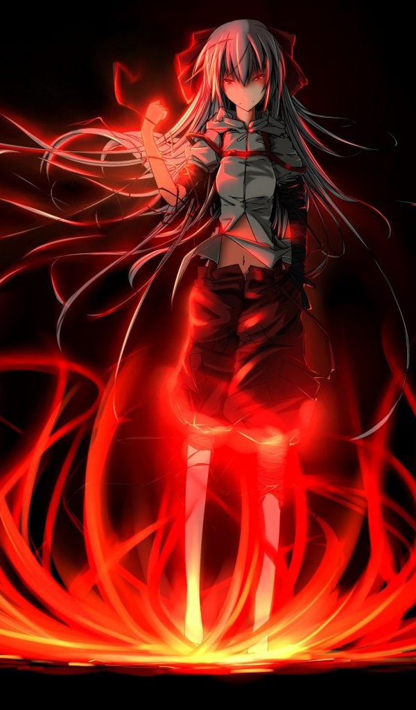 Аниме девочка в пламени