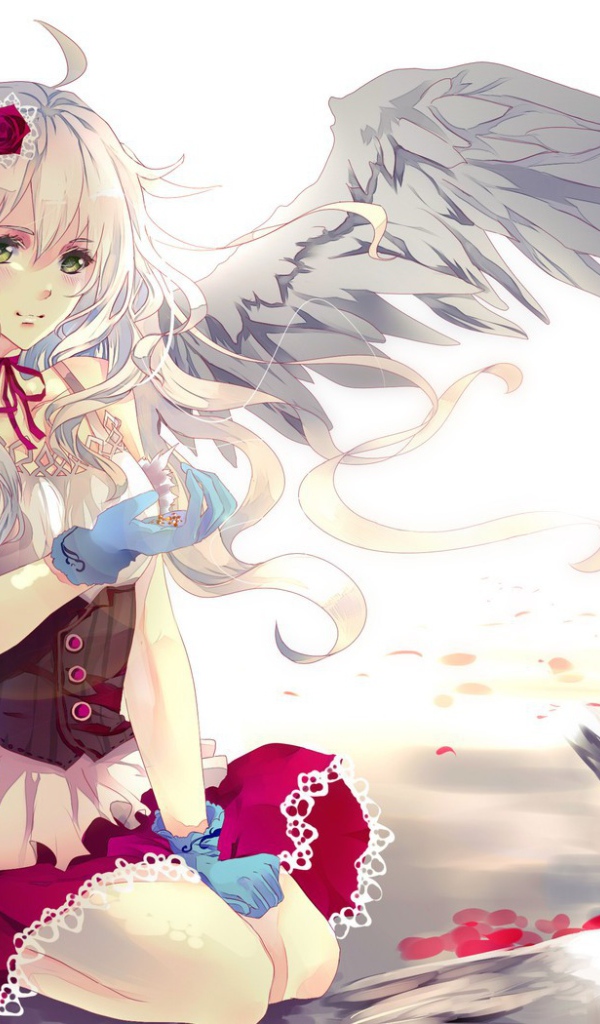 Девочка кормит птиц