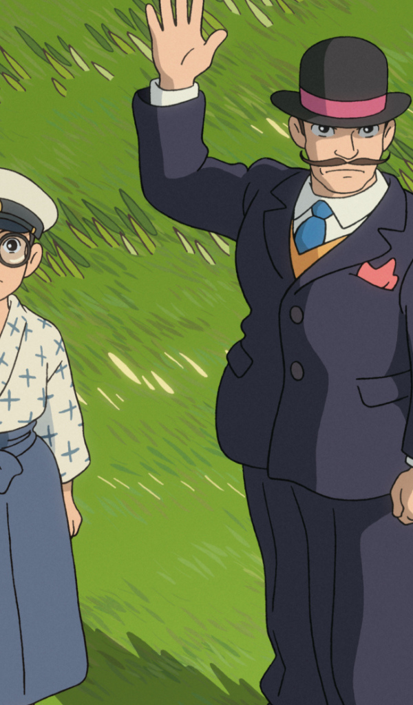 Аниме мультфильм Миядзаки, герои на траве