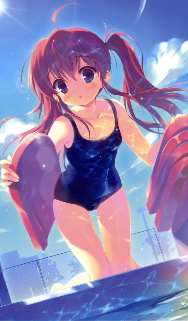 Девочка идет купаться