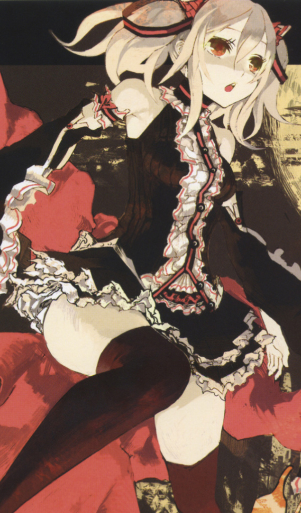 Аниме девушка в черном платье