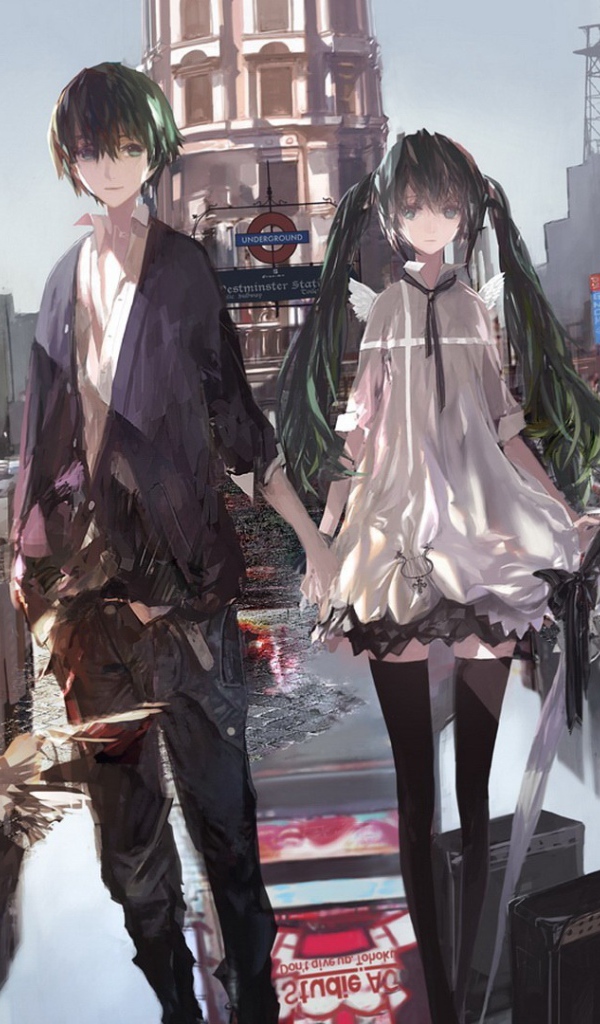 Пара на улице Лондона