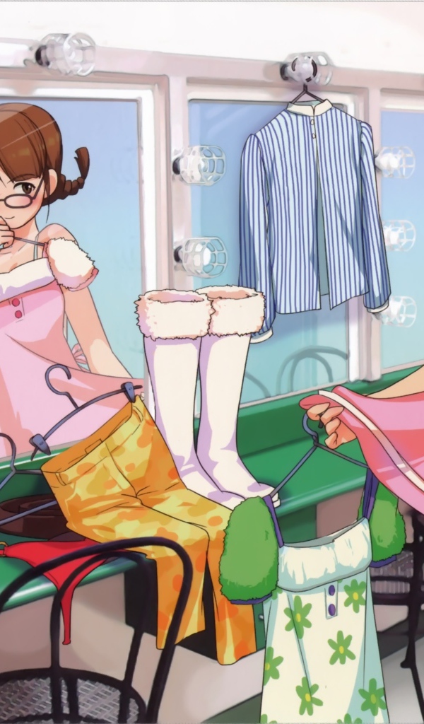 Девочка выбирает себе одежду