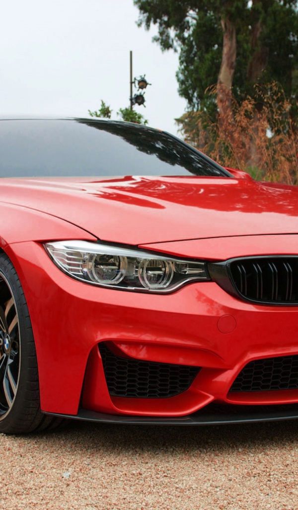 Красный BMW M4 на вечеринке