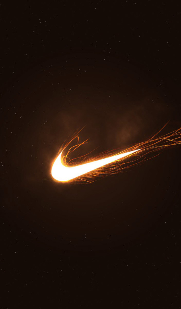 Nike логотип в огне