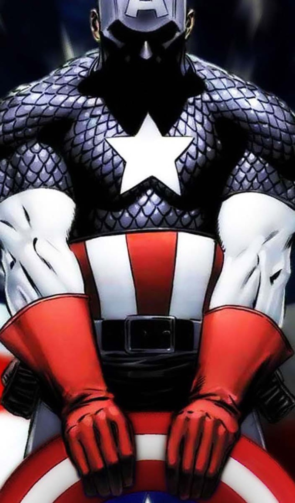 Капитан Америка и американский флаг