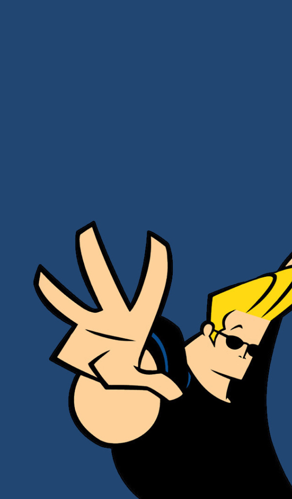 Джонни Браво на синем фоне