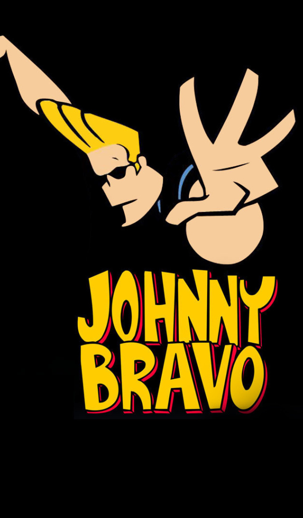 Джонни Браво на черном фоне