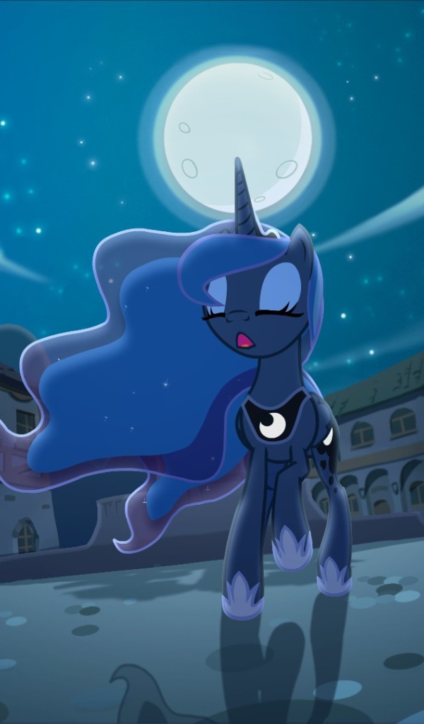 Маленькая пони в ночном городе