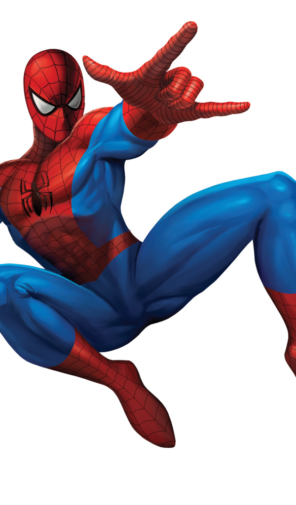 Человек-паук на белом фоне