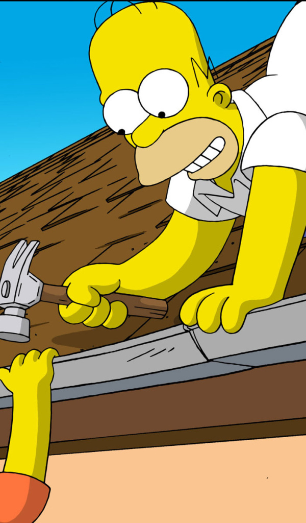 Симпсоны Гомер играет с молотком