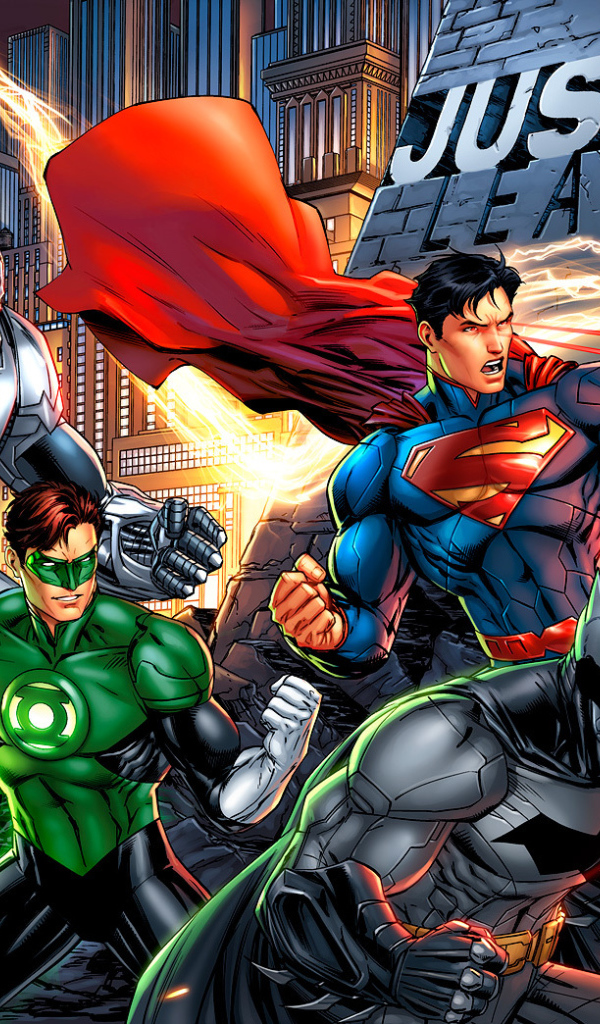 Герои Лиги Справедливости в середине боя