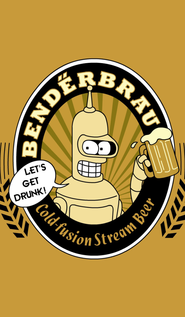 Бендер Футурама с пивом