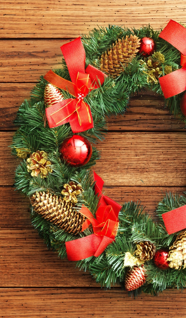 Красивый венок на рождество