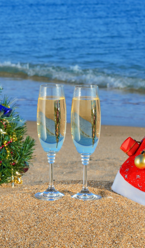 Шампанское на рождество в тёплой стране