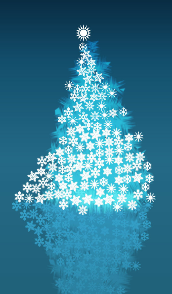 Ёлка из снежинок на рождество