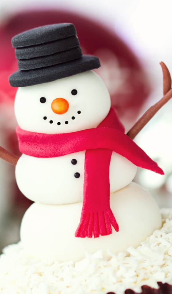 Съедобный снеговик на рождество