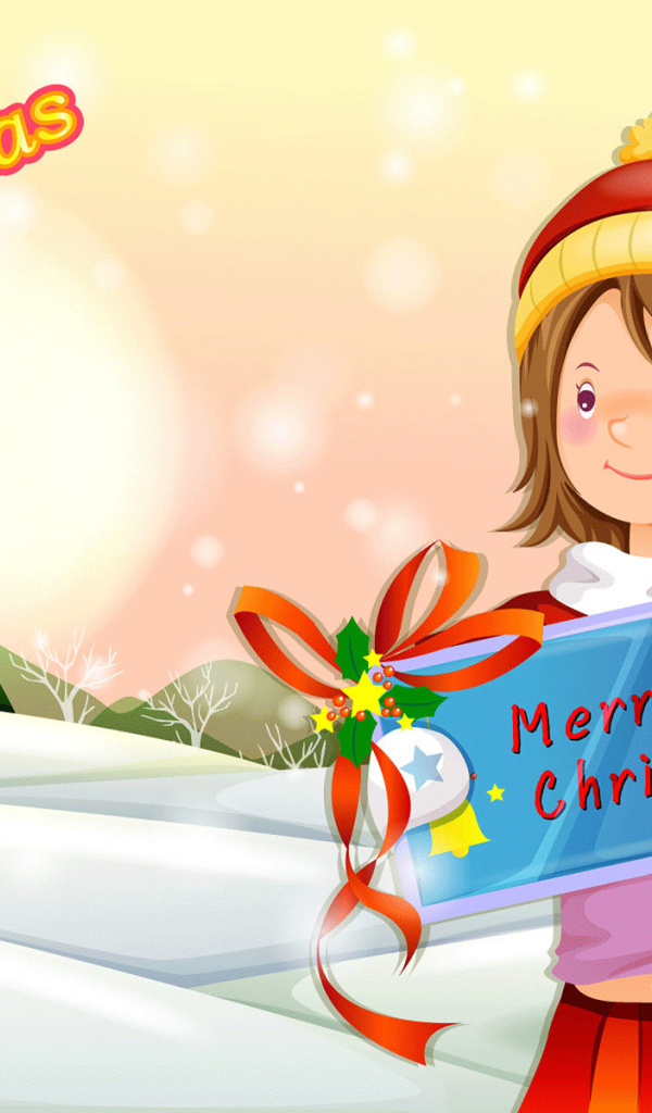 Девочка с пожеланием на рождество