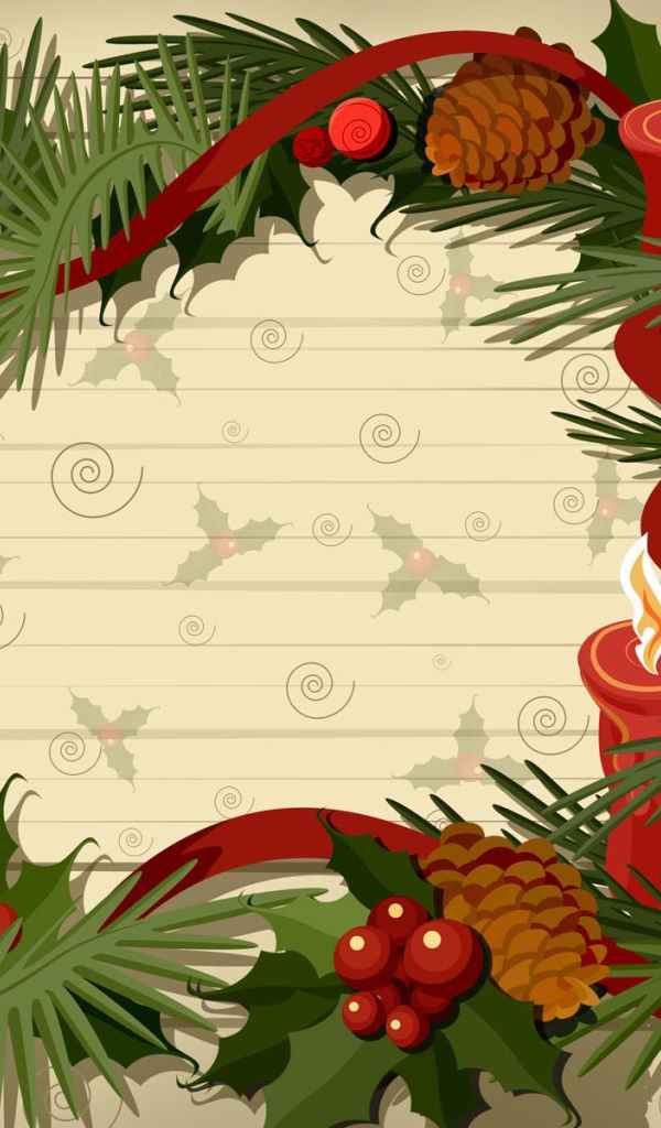 Нарисованный венок на рождество