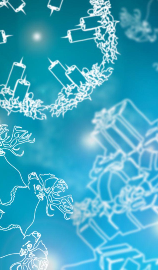 Картинка в голубо-белых тонах на рождество