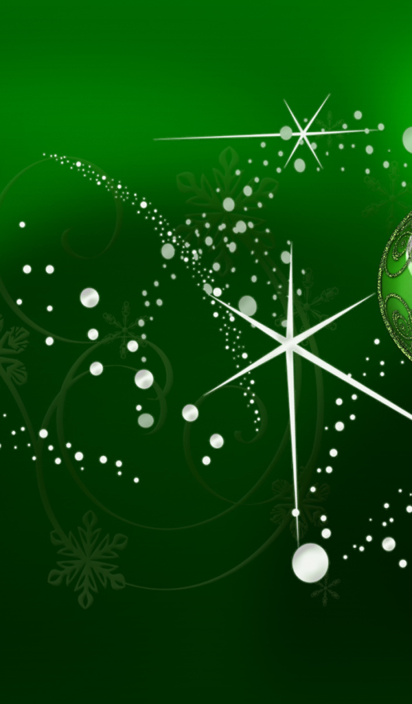 Картинка в зелёных тонах на рождество
