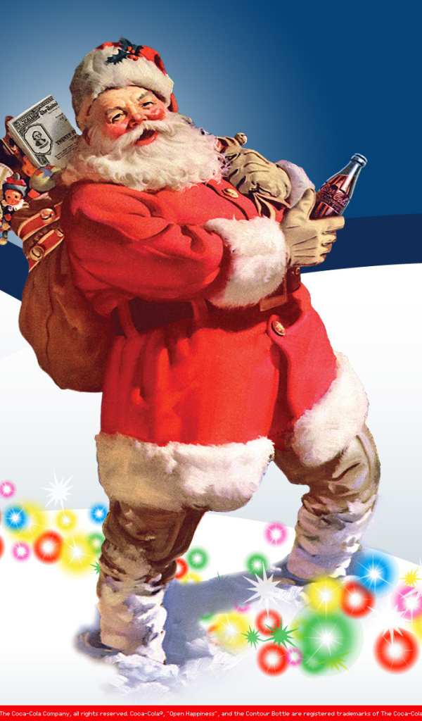 Дед Мороз с Кока-Колой на рождество