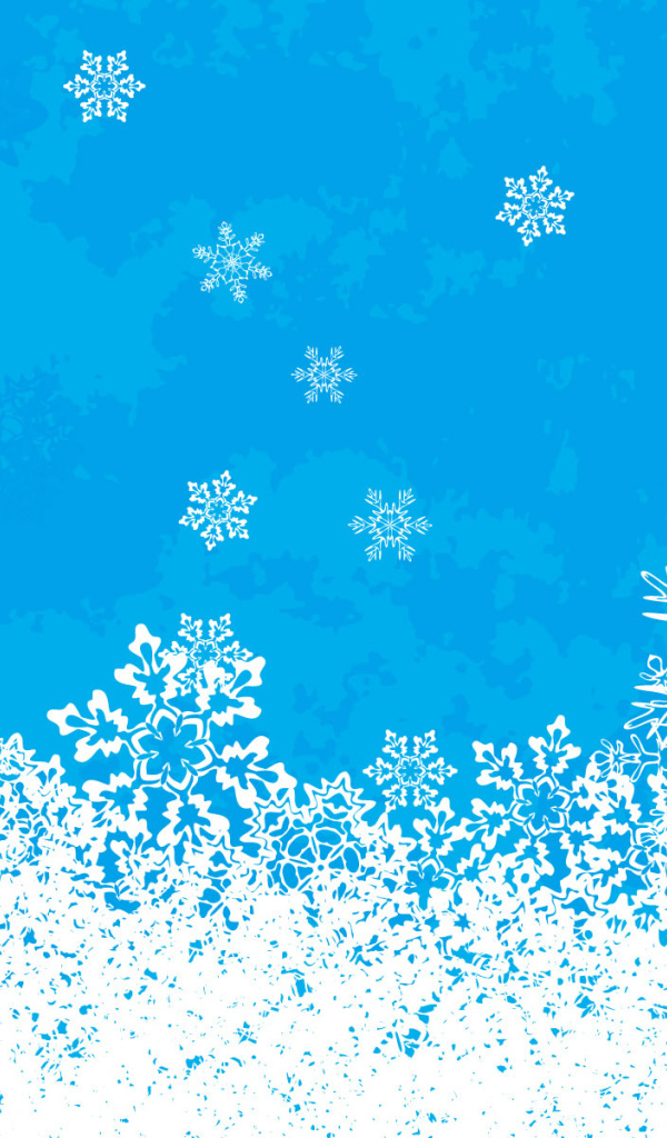 Снежинки на голубом фоне на рождество
