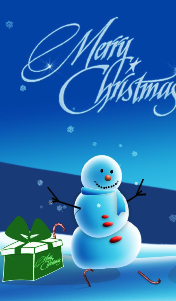 Снеговик с подарками на рождество