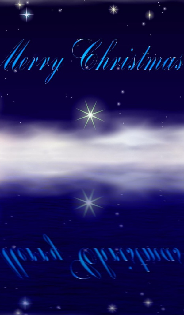 Пожелание в синих цветах на рождество