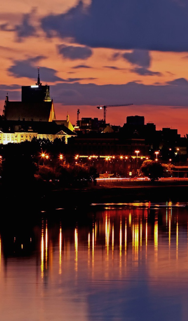 Городской пейзаж с огнями