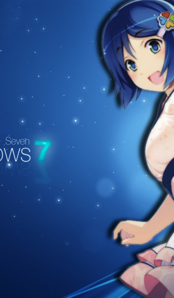 Girl opens Windows 7