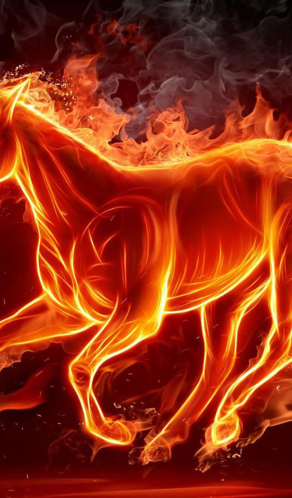 Красивая огненная лошадь