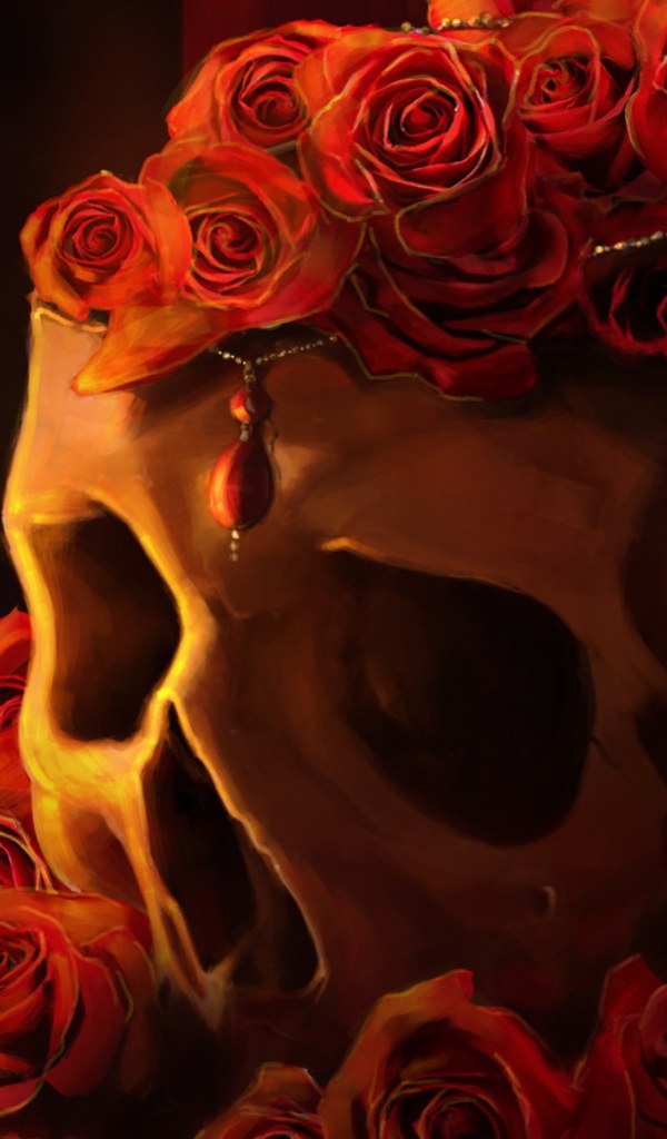 Череп с розами