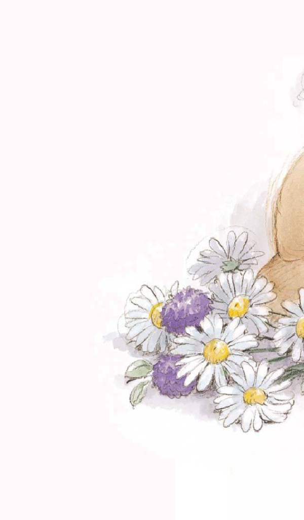 Мишка с цветами