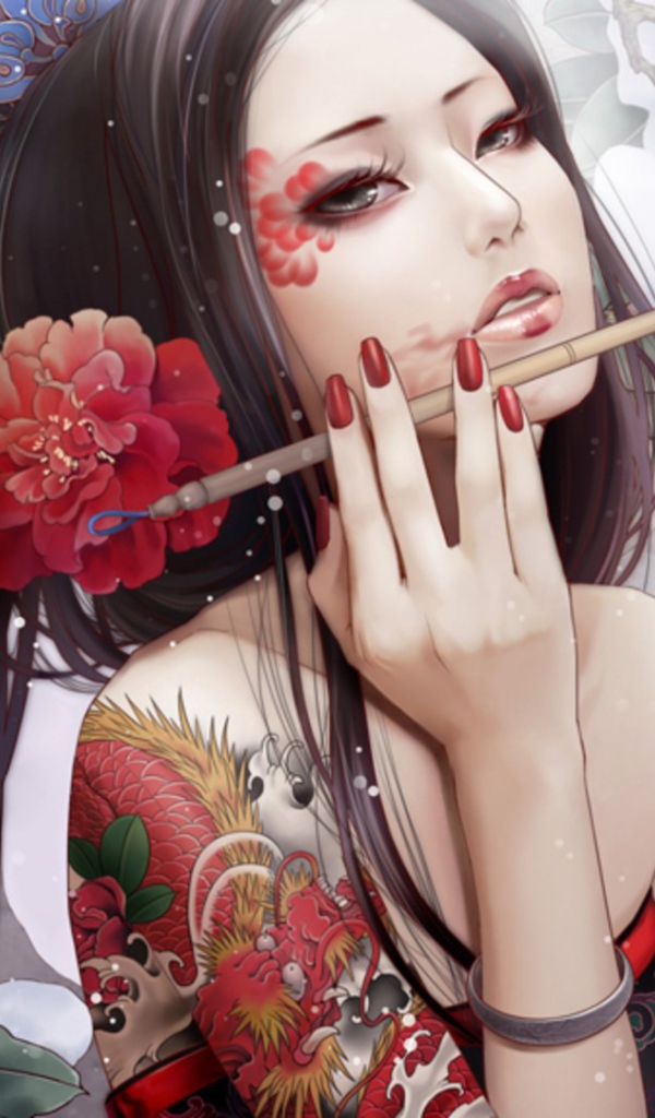 Рисунок девушки в Японском стиле