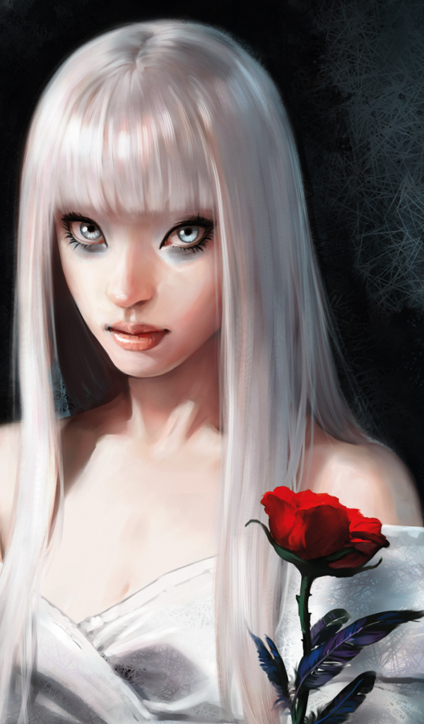 Портрет с красной розой