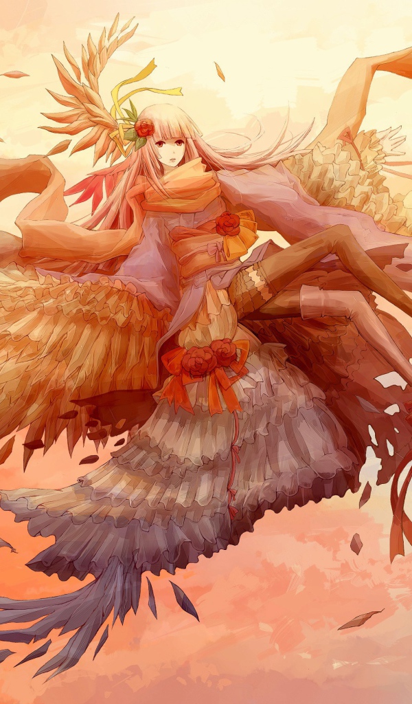 Аниме девочка в фантастическом платье
