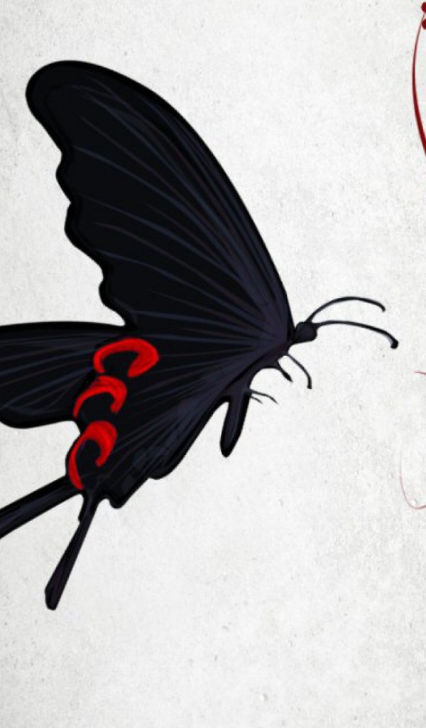 Абстракция с черной бабочкой