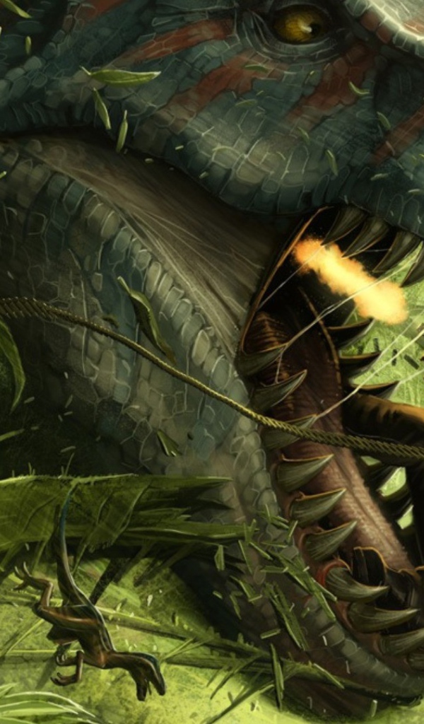 Киборг убивает динозавра