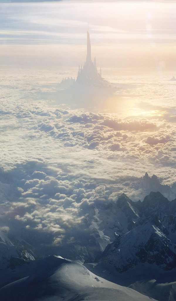 Фантастический пейзаж с облаками