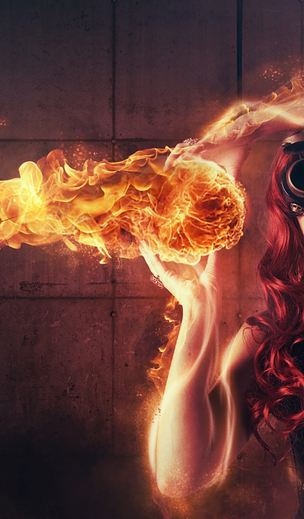 Girl with fire