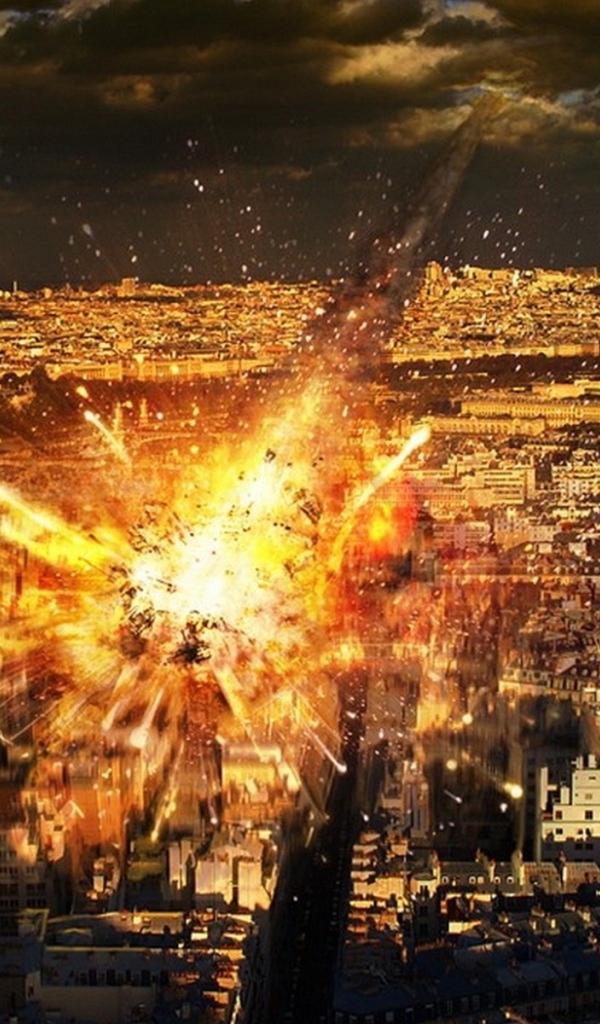 Падение метеорита на город