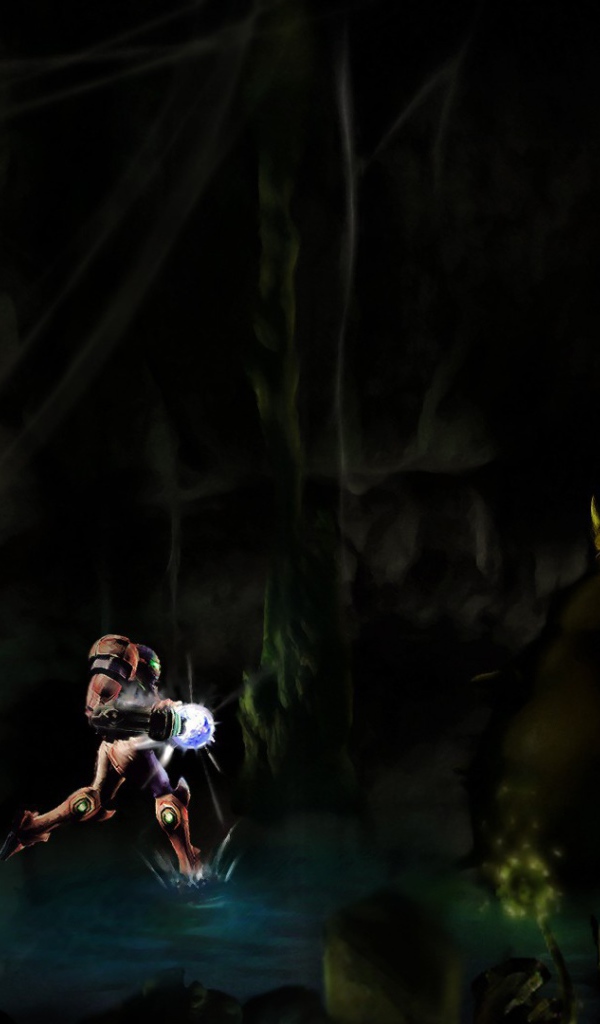 Робот бежит с фонарем