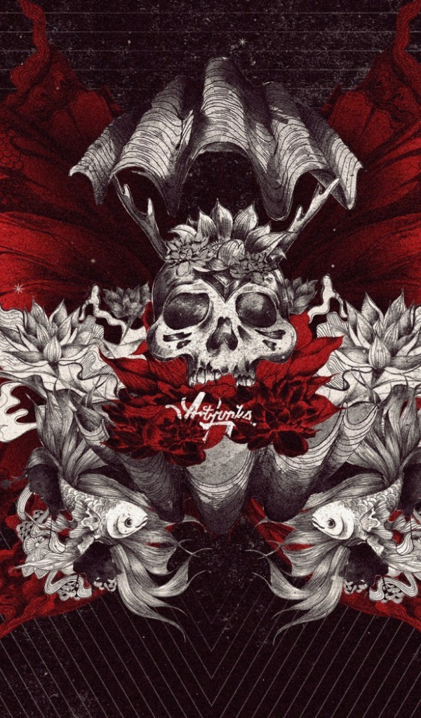 Фантазия с рыбами и черепом