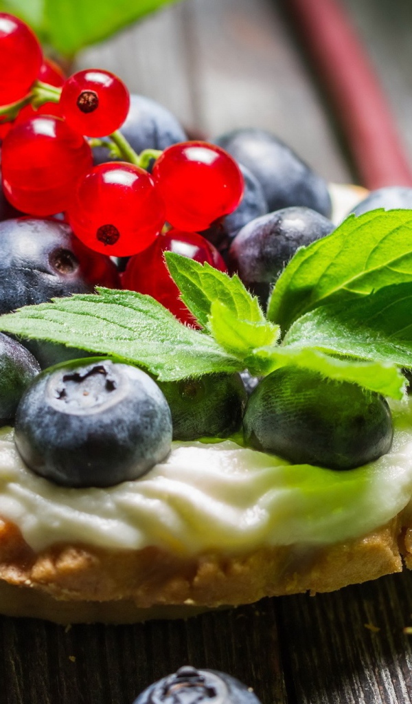 Dessert with blueberries