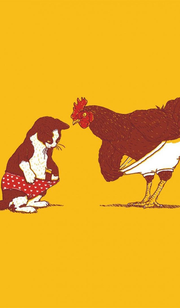 Петух и кошка